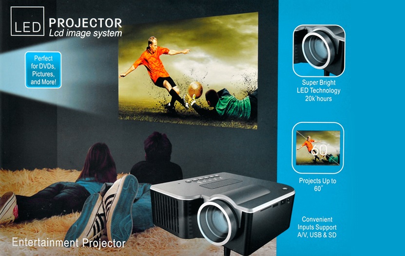 LED Entertainment Projector LCD Image System Projects Up To 60 (Portable  Mini)